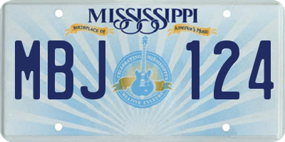 MS license plate MBJ124
