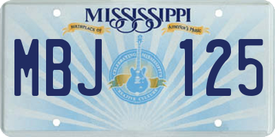 MS license plate MBJ125