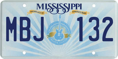 MS license plate MBJ132