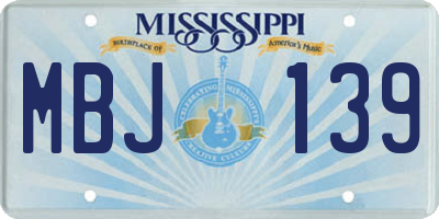 MS license plate MBJ139