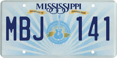 MS license plate MBJ141