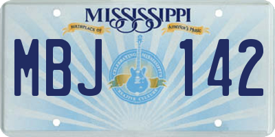 MS license plate MBJ142