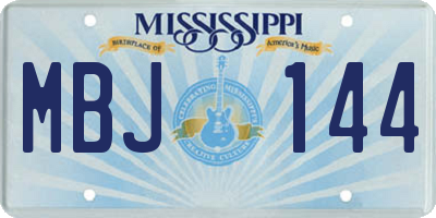 MS license plate MBJ144