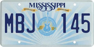 MS license plate MBJ145