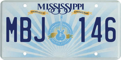 MS license plate MBJ146