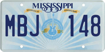 MS license plate MBJ148