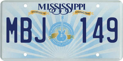 MS license plate MBJ149