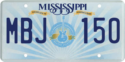 MS license plate MBJ150