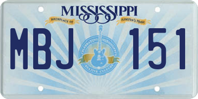 MS license plate MBJ151