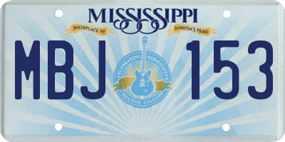 MS license plate MBJ153