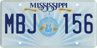 MS license plate MBJ156
