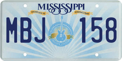 MS license plate MBJ158