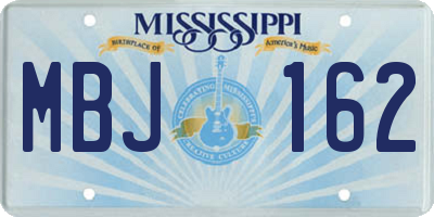 MS license plate MBJ162