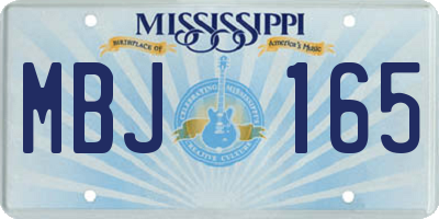 MS license plate MBJ165