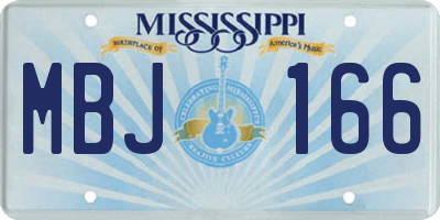 MS license plate MBJ166