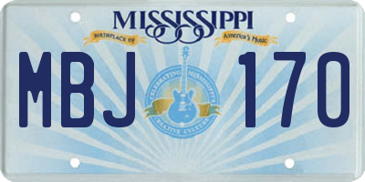 MS license plate MBJ170