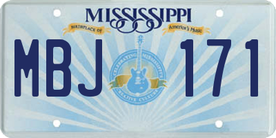 MS license plate MBJ171