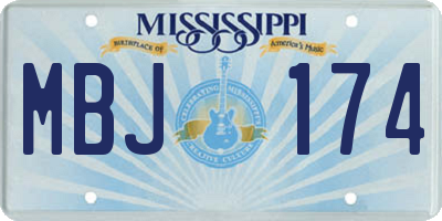 MS license plate MBJ174