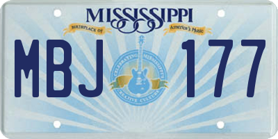 MS license plate MBJ177