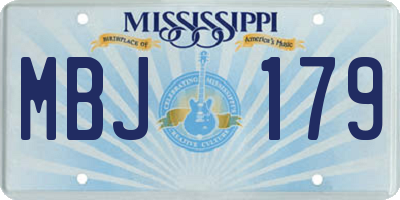 MS license plate MBJ179
