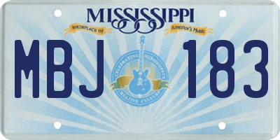 MS license plate MBJ183