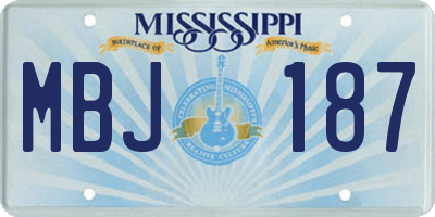 MS license plate MBJ187