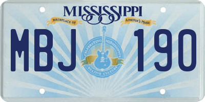 MS license plate MBJ190