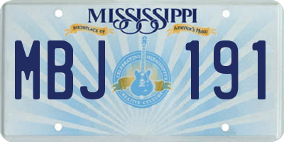 MS license plate MBJ191