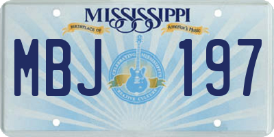 MS license plate MBJ197