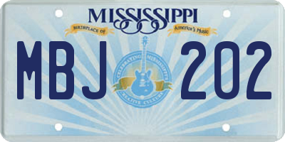 MS license plate MBJ202