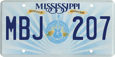 MS license plate MBJ207