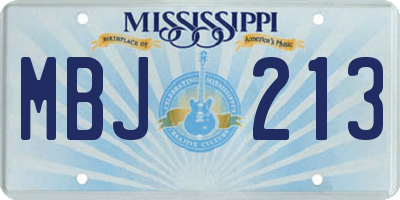 MS license plate MBJ213