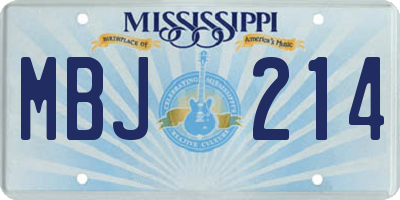 MS license plate MBJ214