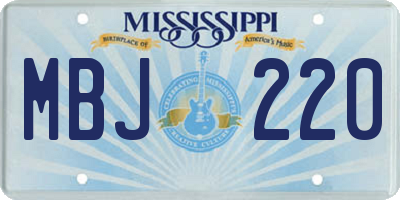 MS license plate MBJ220