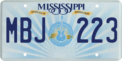 MS license plate MBJ223