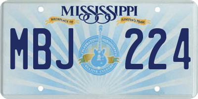 MS license plate MBJ224