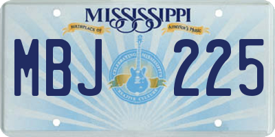 MS license plate MBJ225