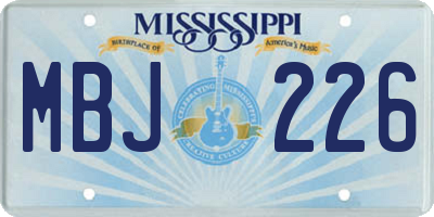 MS license plate MBJ226