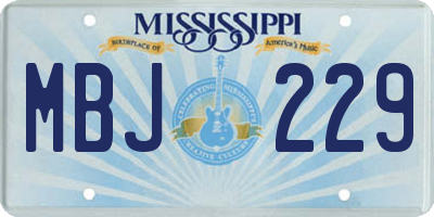 MS license plate MBJ229