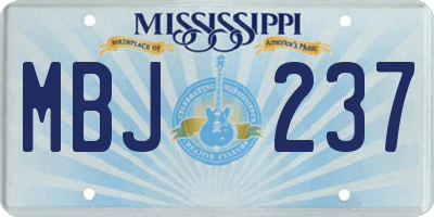 MS license plate MBJ237