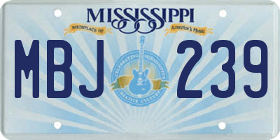MS license plate MBJ239