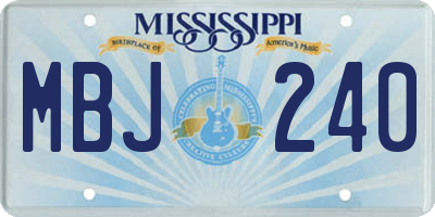 MS license plate MBJ240