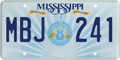 MS license plate MBJ241