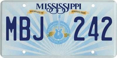 MS license plate MBJ242