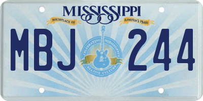 MS license plate MBJ244
