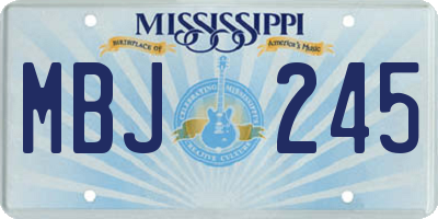 MS license plate MBJ245
