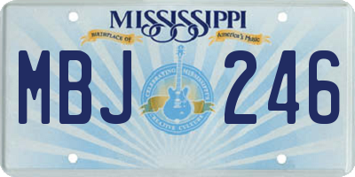 MS license plate MBJ246