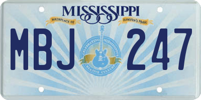 MS license plate MBJ247