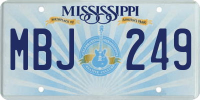 MS license plate MBJ249