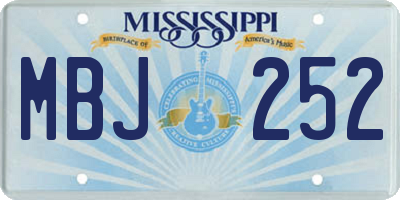 MS license plate MBJ252